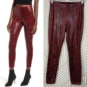 BLANKNYC Red Faux Leather Snakeskin Leggings‎